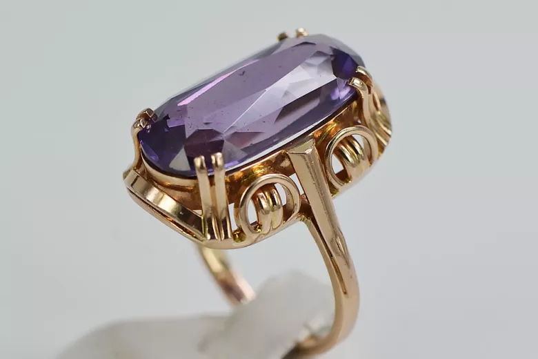 Russe soviétique rose 14k 585 or Alexandrite Rubis Émeraude Saphir Zircon bague vrc038