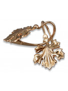 "Or rose 14 carats vintage d'origin, Boucles d'oreilles feuille sans pierres" ven047