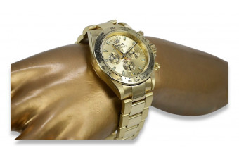 Goldene Herrenuhr Geneve ★ zlotychlopak.pl ★ Gold Reinheit 585 333 Niedriger Preis!