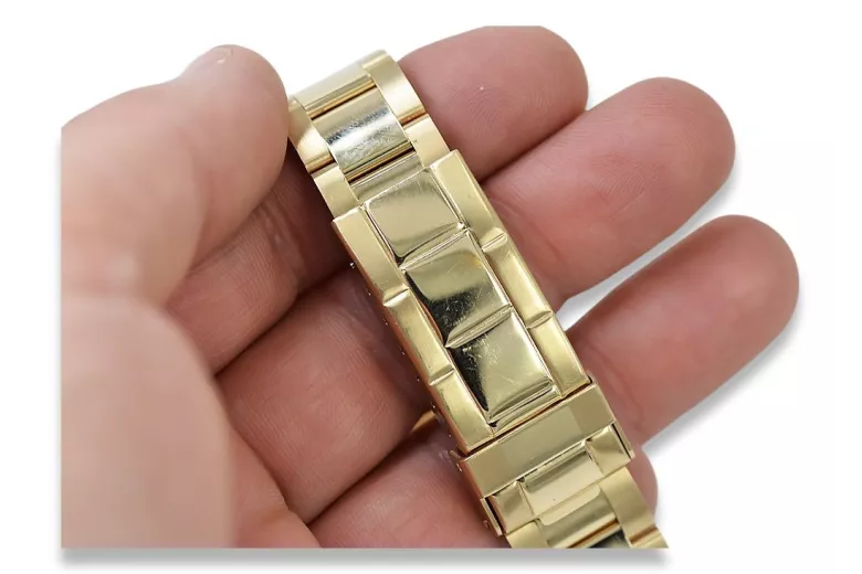 Gold men's watch Geneve ★ zlotychlopak.pl ★ Gold purity 585 333 Low Price!