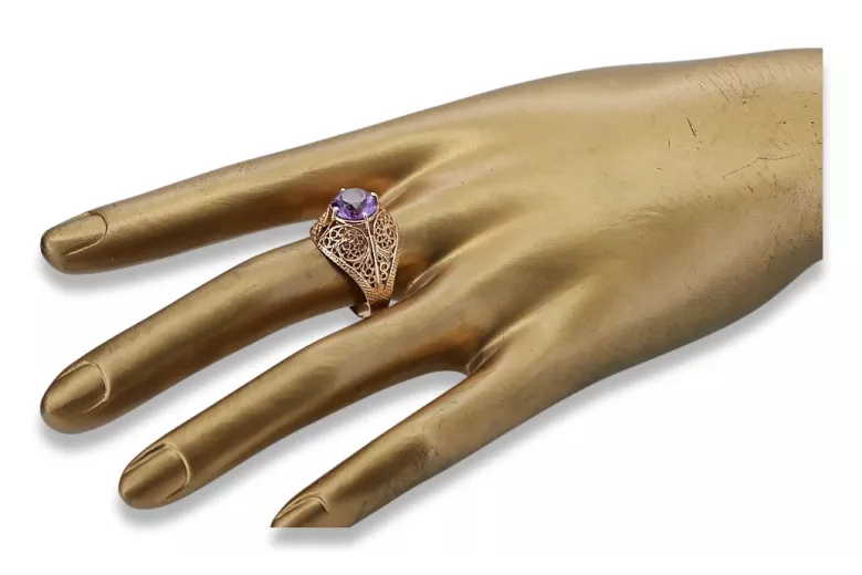 Russe soviétique rose 14k 585 or Alexandrite Rubis Émeraude Saphir Zircon bague vrc026