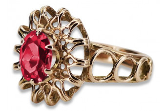 "Unforgettable Vintage Ruby Ring, Finely Crafted in 14K Rose Gold" vrc032