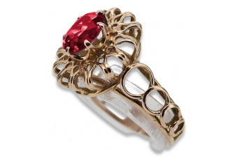 Wyjątkowy Rubinowy Pierścień Vintage w 14K Różowego Złota vrc032