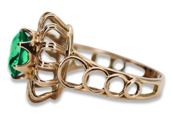 Ekskluzywny Pierścień Vintage z Szmaragdem w 14K Różowym Złocie vrc032