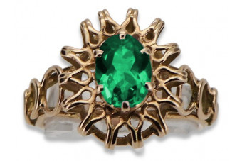 Ekskluzywny Pierścień Vintage z Szmaragdem w 14K Różowym Złocie vrc032