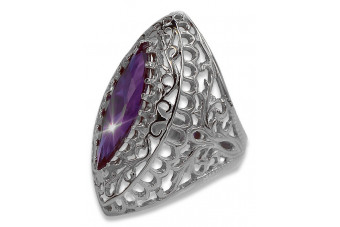 Argent soviétique russe 925 Alexandrite Rubis Émeraude Saphir Zircon bague vrc090s