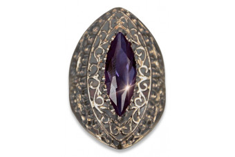 Vintage pierścionek srebro 925 z Aleksandrytem Rubinem Szafirem Szmaragdem Cyrkonią vrc090s