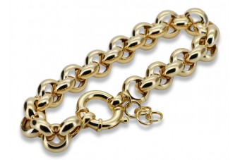 Yellow 14k gold modern Anchor Charms Lady bracelet cb009y