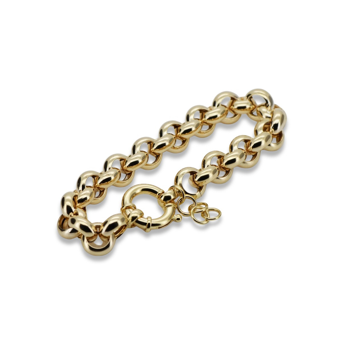 Bracelet d’ancrage en or jaune italien 14 carats cb009y