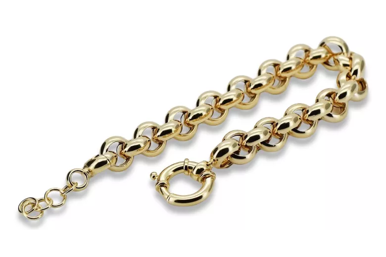 Bracelet d’ancrage en or jaune italien 14 carats cb009y