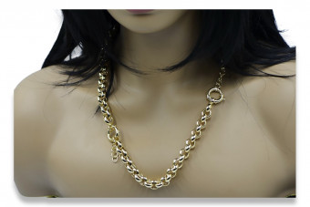 Gold 14k 585 chain 45cm-65cm with a bracelet cb009y&cb009y