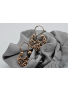 Boucles d'oreilles Gipsy vintage sans pierres en or rose 14 carats 585 d'origine ven022