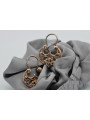 "Original Vintage 14K Rose Gold Gipsy Earrings in Pink, No Stones Design" ven022