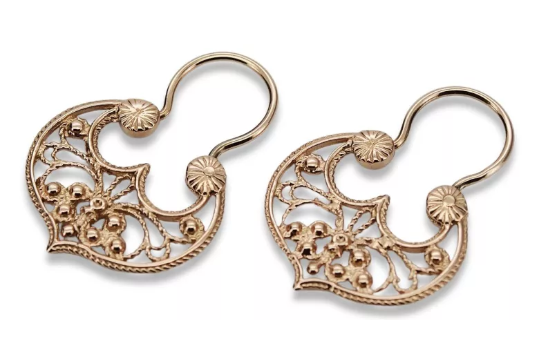 silver rose gold plated Gipsy earrings ven022rp