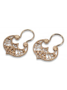 silver rose gold plated Gipsy earrings ven022rp