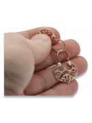 silver rose gold plated Gipsy earrings ven022rp