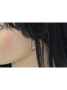 silver rose gold plated Gipsy earrings ven022rp