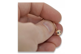 Bijoux anciens: Boucles d'oreilles en or rose 14 carats 585, Pas de pierres ven199