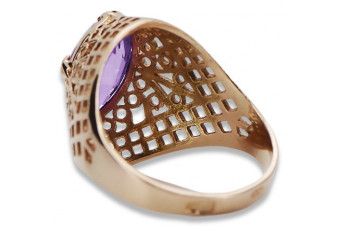 Russische sowjetische Rose 14 Karat 585 Gold Alexandrit Rubin Smaragd Saphir Zirkon Ring vrc030