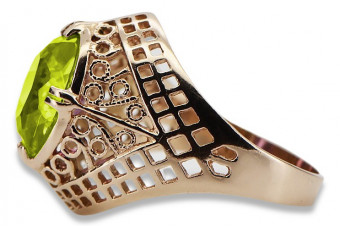 Rosyjska radziecka róża 14k 585 złoto aleksandryt rubin szmaragd szafir cyrkon pierścionek vrc030