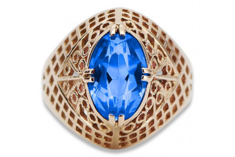 Rosyjska radziecka róża 14k 585 złoto aleksandryt rubin szmaragd szafir cyrkon pierścionek vrc030