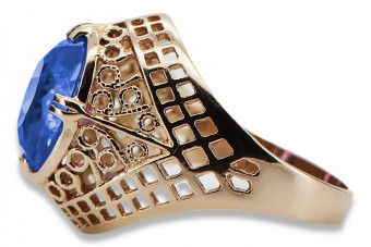 Russische sowjetische Rose 14 Karat 585 Gold Alexandrit Rubin Smaragd Saphir Zirkon Ring vrc030