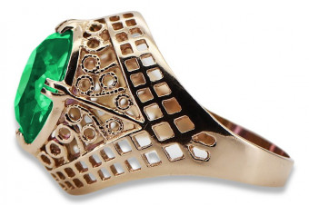 Rosyjska radziecka róża 14k 585 złoto aleksandryt rubin szmaragd szafir cyrkon pierścionek vrc030