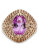 Russische sowjetische Rose 14 Karat 585 Gold Alexandrit Rubin Smaragd Saphir Zirkon Ring vrc030