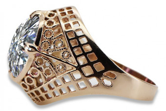 Russische sowjetische Rose 14 Karat 585 Gold Alexandrit Rubin Smaragd Saphir Zirkon Ring vrc030