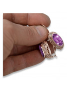 Vintage silver rose gold plated 925 amethyst vec023rp