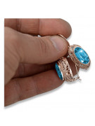 Vintage silver rose gold plated 925 Aquamarine vec023rp