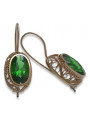 Vintage silver rose gold plated 925 Emerald earrings vec023rp