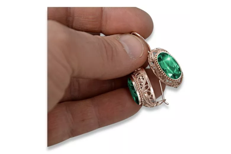 Rusă sovietică de argint a crescut placat cu aur 925 Alexandrite Ruby Emerald Safir Aquamarine Zircon ... cercei vec023rp