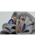 Vintage silver rose gold plated 925 Sapphire earrings vec023rp