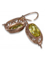 Vintage silver rose gold plated 925 yellow peridot earrings vec023rp