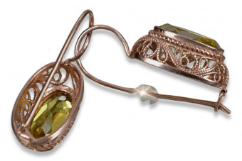 copy of Руски съветски сребро розово злато покритие 925 александрит рубин изумруд сапфир аквамарин циркон ... Обеци VEC023RP