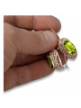 Vintage silver rose gold plated 925 yellow peridot earrings vec023rp