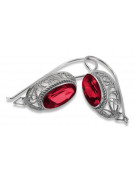 Vintage silver 925 Ruby earrings vec023s