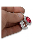 Vintage silver 925 Ruby earrings vec023s