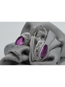 Vintage silver 925 amethyst earrings vec023s