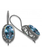 Vintage silver 925 aquamarine earrings vec023s