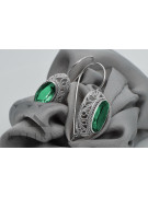 Vintage silver 925 Emerald earrings vec023s