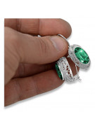 Vintage silver 925 Emerald earrings vec023s