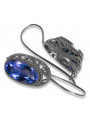 Vintage silver 925 Sapphire earrings vec023s