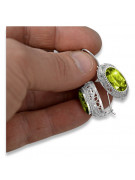 Vintage silver 925 yellow peridot earrings vec023s