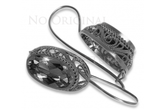 copy of Russe soviétique argent 925 Alexandrite Rubis Émeraude Saphir Aigue-marine Zircon ... Boucles d’oreilles vec023s