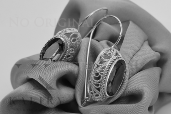 Vintage silver 925 setting earrings vec023s