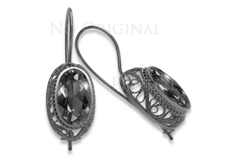 Vintage silver 925 setting earrings vec023s