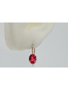 Vintage silver rose gold plated 925 Ruby earrings vec196rp