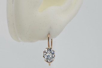 copy of Руски съветски сребро розово злато покритие 925 александрит рубин изумруд сапфир аквамарин циркон ... Обеци VEC196RP